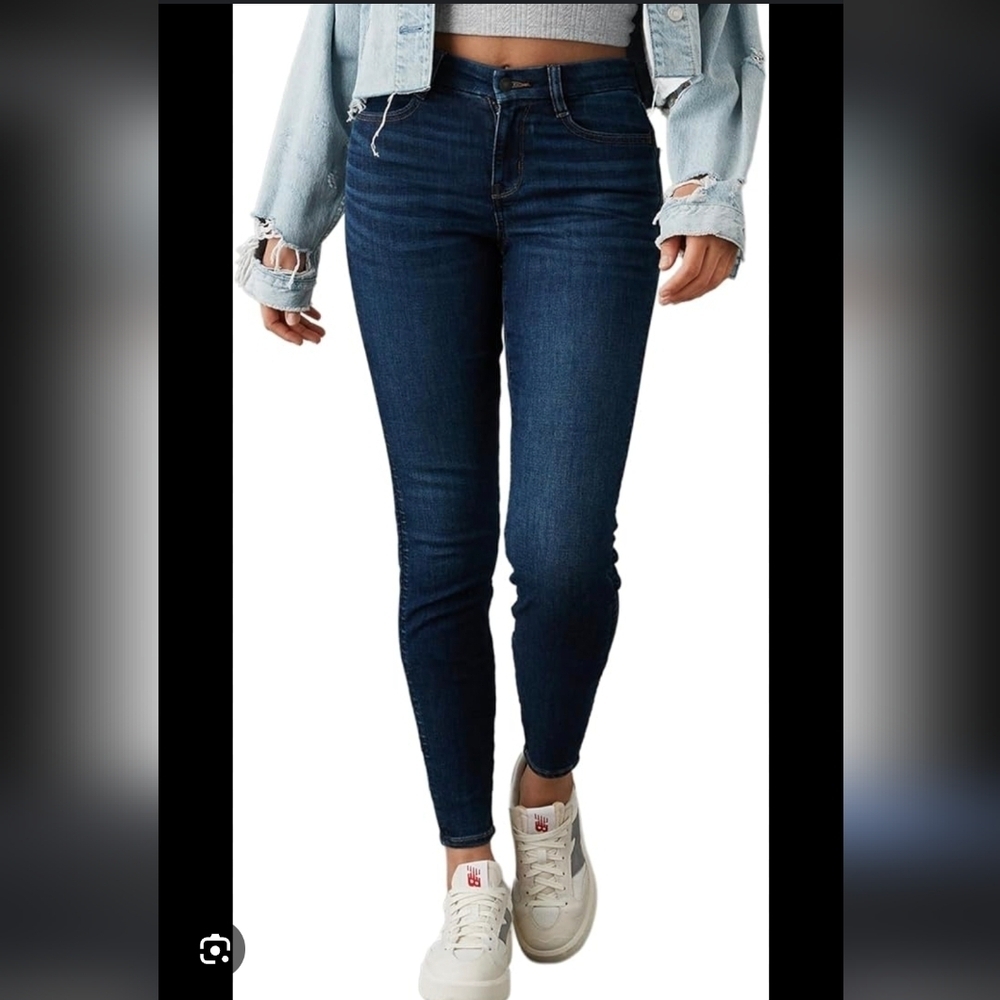 American Eagle  Blue Next Level Stretch Curvy Hi-rise Jegging..size:6 Short